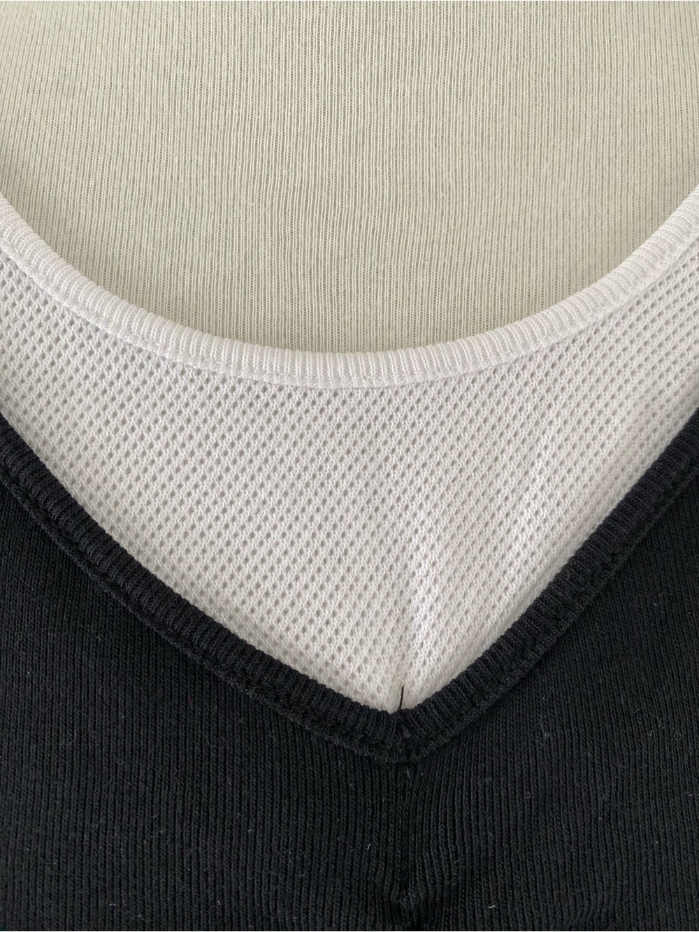 Vtg NWT Black Double Layer Ruche Mesh Sporty Tank Top Minimalist Everyday Casual - Picture 4 of 11
